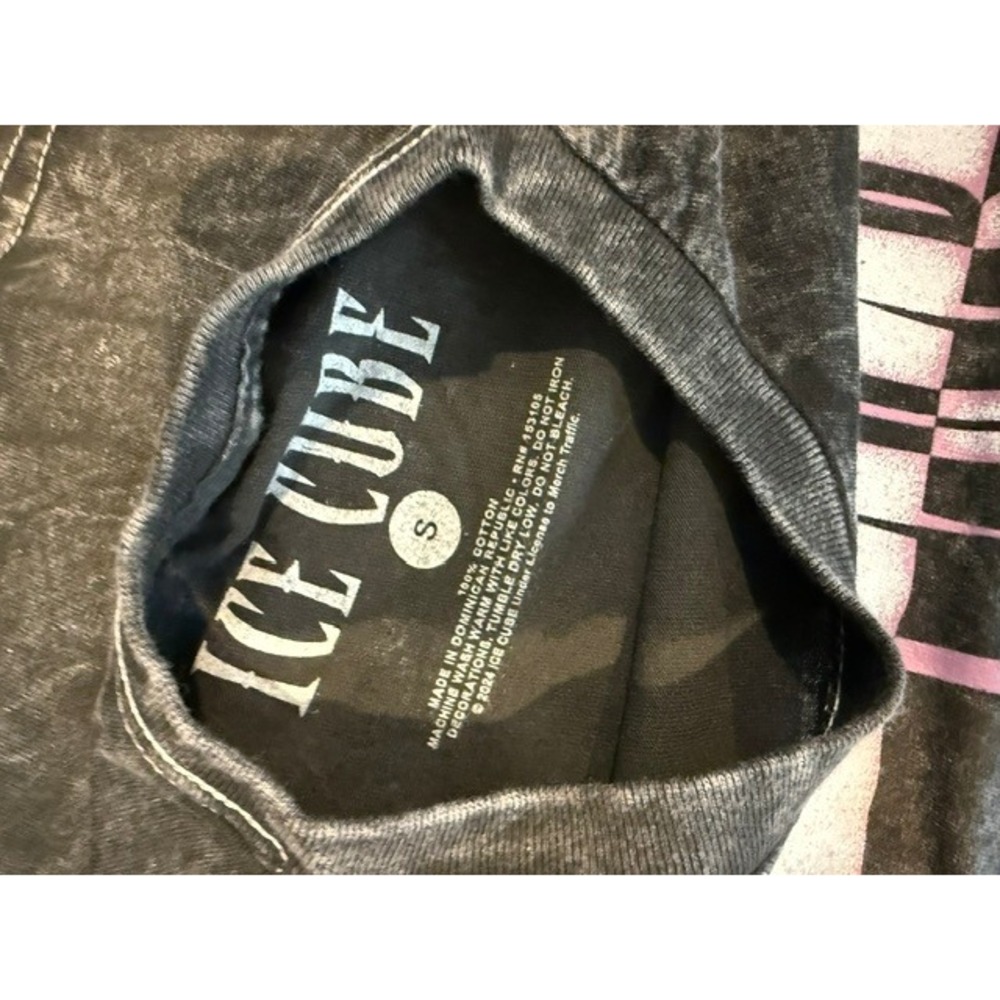 Ice Cube Mens Graphic T-Shirt Charcoal Mineral Wash Hip Hop Streetwear‎ Tee S - Picture 5 of 5